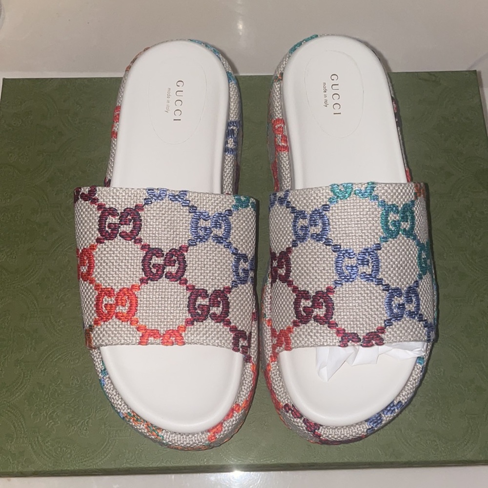 Women’s multi color Gucci sandals